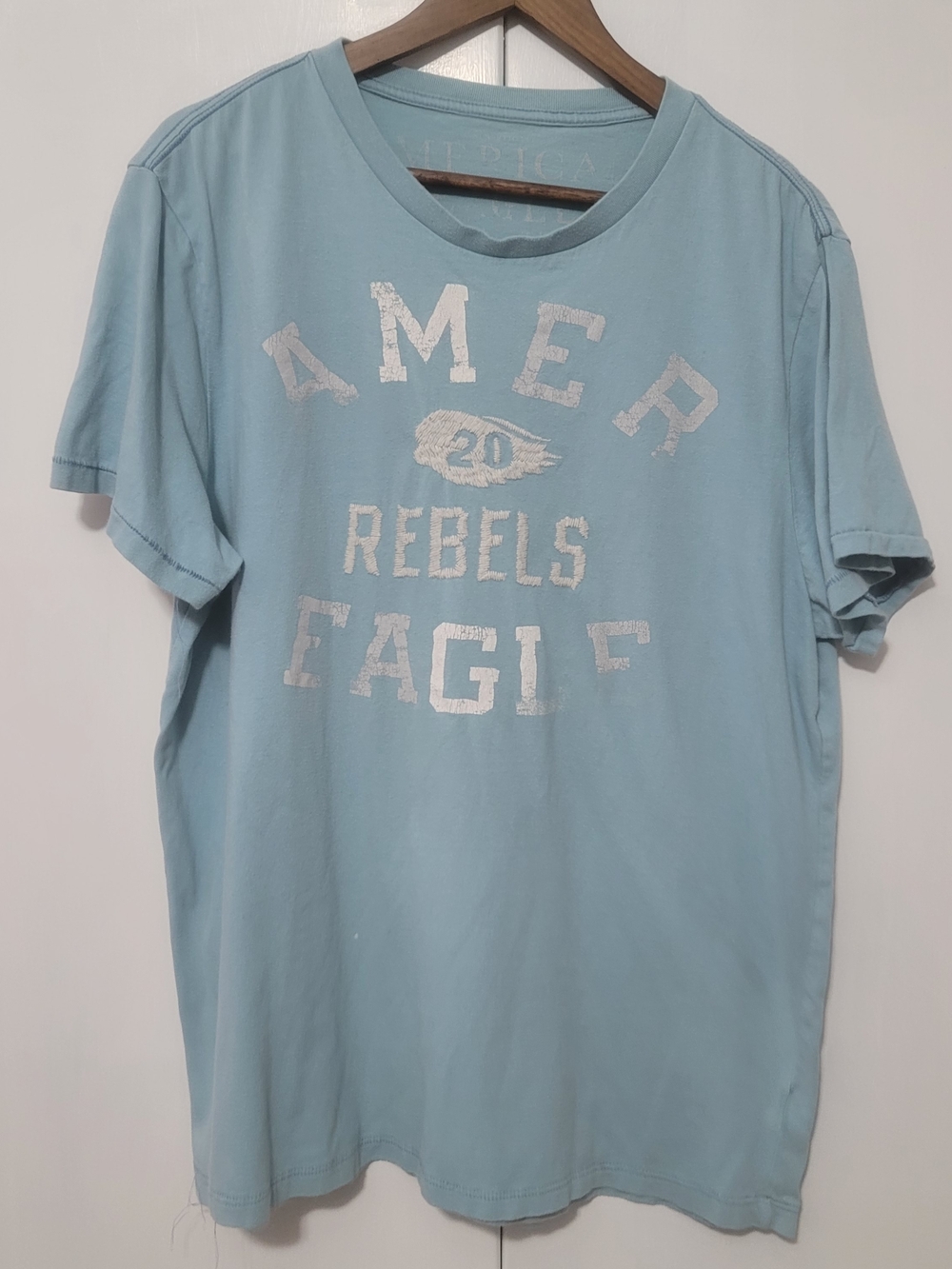 American Eagle Outfitters Sky Blue 'Rebels' Graphic Tee